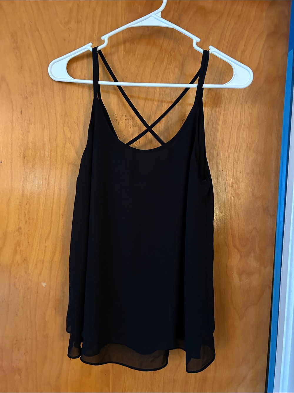 Naked Zebra Black Crisscross Back Camisole
